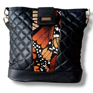 Pineda Covalin Monarch Butterfly Panel
Quilted Leather Silk Tote Bag